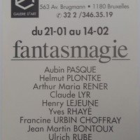 Affiche pour l'exposition Echancrure : fantasmagie , à la Galerie D'art (Bruxelles) du 21 janvier au 14 février.